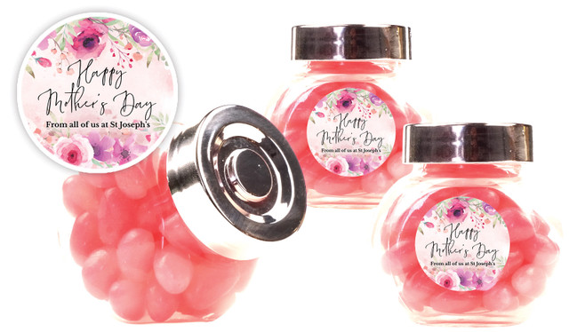 Floral Watercolour Mothers Day Personalised Mini Candy Jar