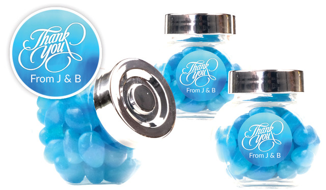 Cursive Thank You Personalised Mini Candy Jar