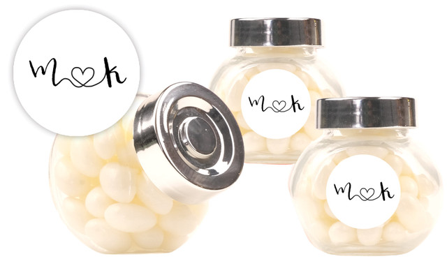 Cursive Names Wedding Personalised Mini Candy Jar