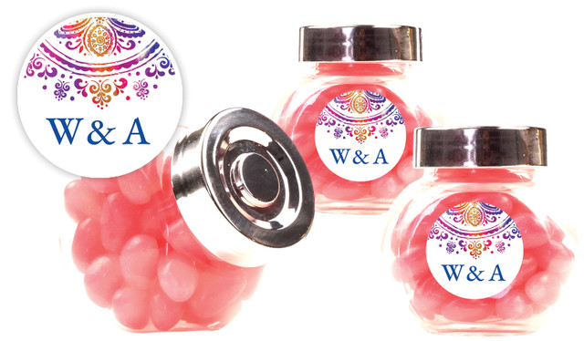 Radiant Mandala Wedding Personalised Mini Candy Jar