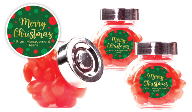Xmas Dots Christmas Personalised Mini Candy Jar