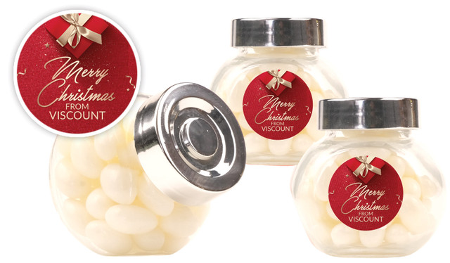 Glossy Gift Red Christmas Personalised Mini Candy Jar
