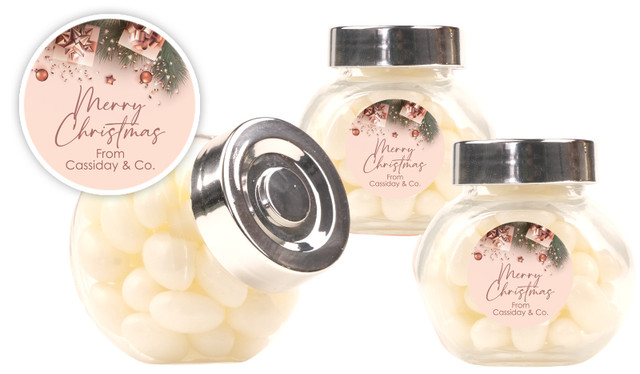 Rose Gold Gifts Christmas Personalised Mini Candy Jar