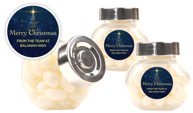 Blue Night Christmas Personalised Mini Candy Jar