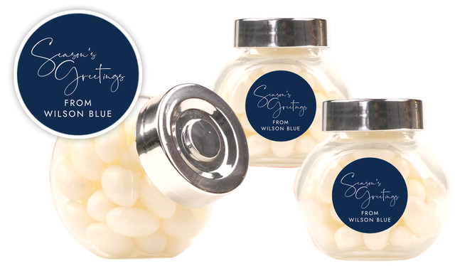 Navy Christmas Personalised Mini Candy Jar