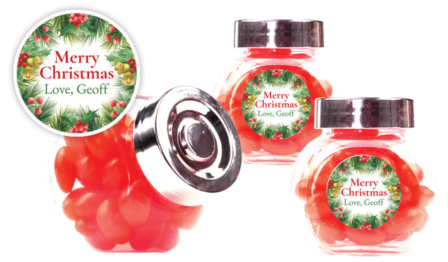 Branch Border Christmas Personalised Mini Candy Jar