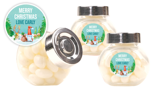A Watercolour Christmas Christmas Personalised Mini Candy Jar