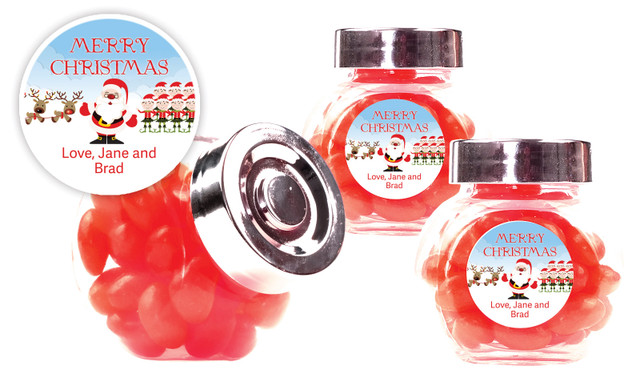 Santas Workshop Christmas Personalised Mini Candy Jar