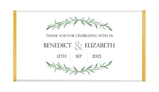Green Branches Personalised Wedding Chocolates