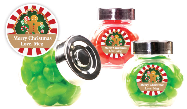 Gingerbread Man Christmas Personalised Mini Candy Jar