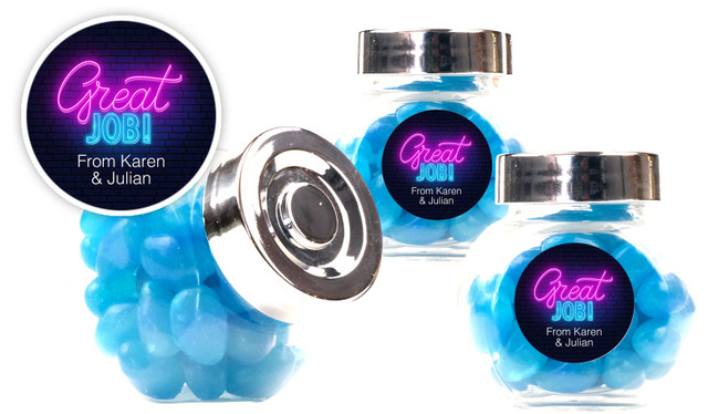 Neon Congratulations Personalised Mini Candy Jar