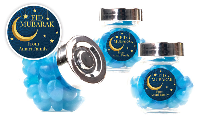 Moon on Navy Eid Personalised Mini Candy Jar