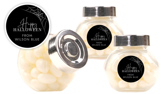 Elegant Web Halloween Personalised Mini Candy Jar
