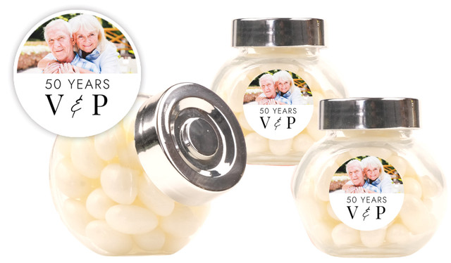 Simple Photo Anniversary Personalised Mini Candy Jar