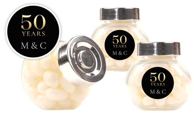Big Fifty Anniversary Personalised Mini Candy Jar