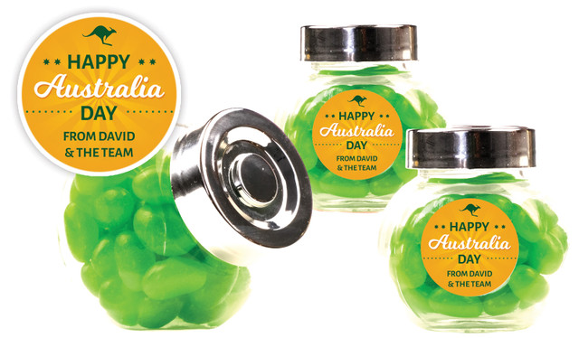 Green & Gold Australia Day Personalised Mini Candy Jar