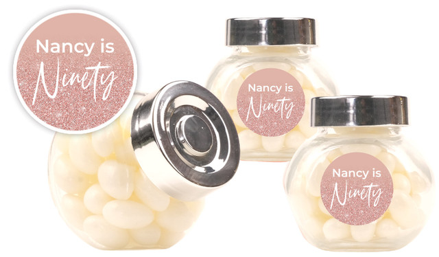 90th Birthday Personalised Mini Candy Jar