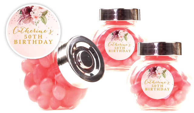 Glitter Balloon Personalised Mini Candy Jar