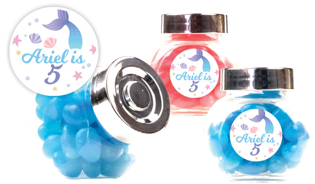 Mermaid Kids Party Personalised Mini Candy Jar