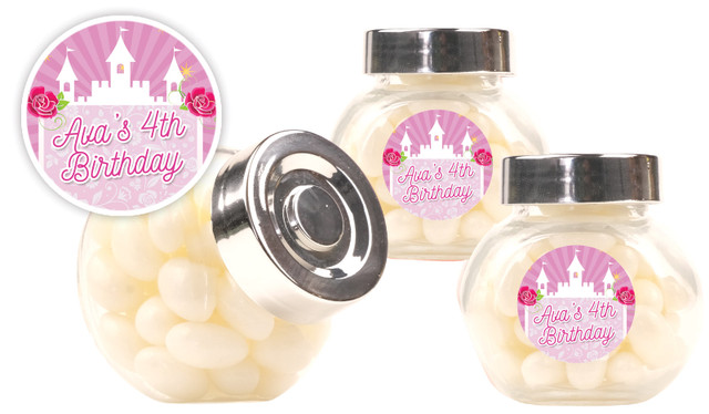 Princess Castle Kids Party Personalised Mini Candy Jar