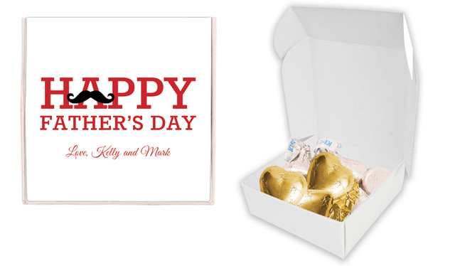 Moustache Fathers Day Personalised Hugs And Kisses Box