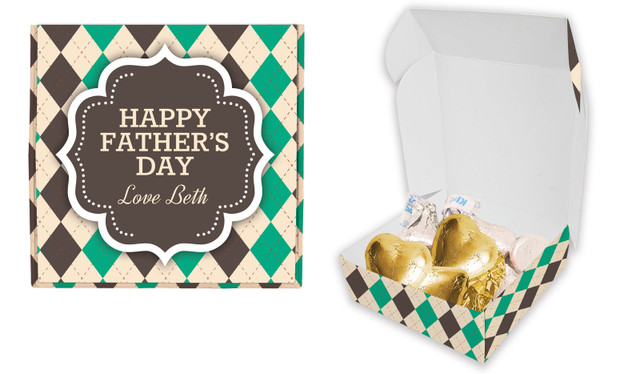 Argyle Fathers Day Personalised Hugs And Kisses Box