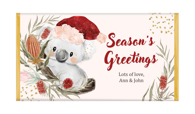Koala Christmas Personalised Chocolate Bars