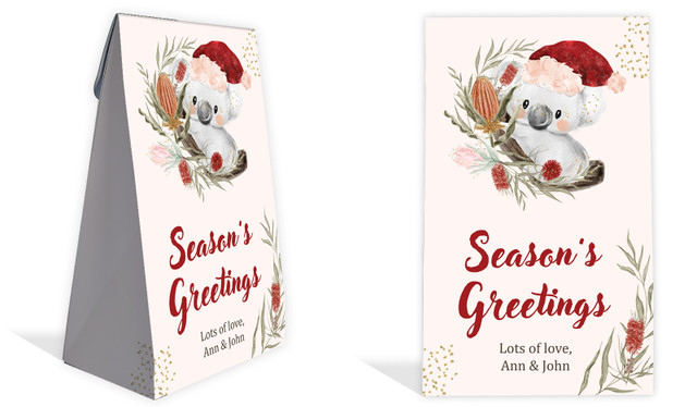 Koala Christmas Personalised Gusset Favour Bag
