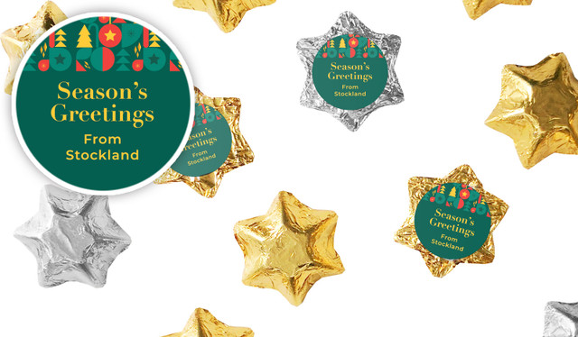 Bright And Merry Christmas Personalised Chocolate Stars