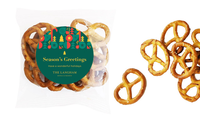 Bright And Merry Christmas Personalised Bag Of Pretzels
