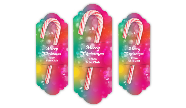 Gleaming Christmas Personalised Candy Cane Card