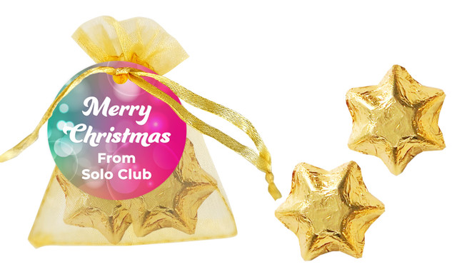Gleaming Christmas Organza Bag With Swing Tag
