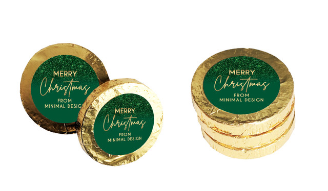 Glitter Christmas Chocolate Coins (Gold Or Silver)