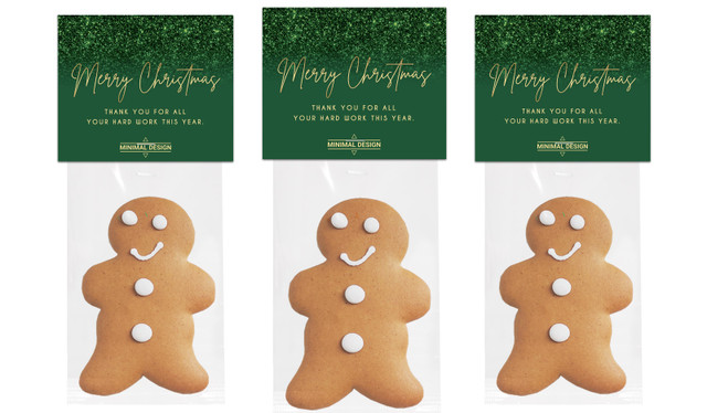 Glitter Christmas Gingerbread Man With Custom Topper