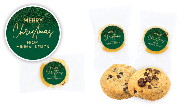 Glitter Christmas Bite-Size Personalised Cookie 5g