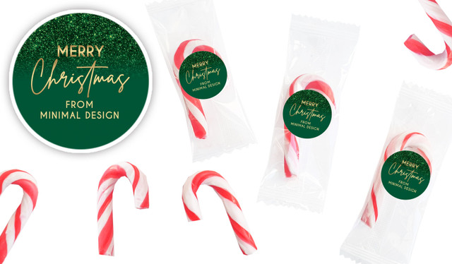 Glitter Personalised Mini Candy Canes