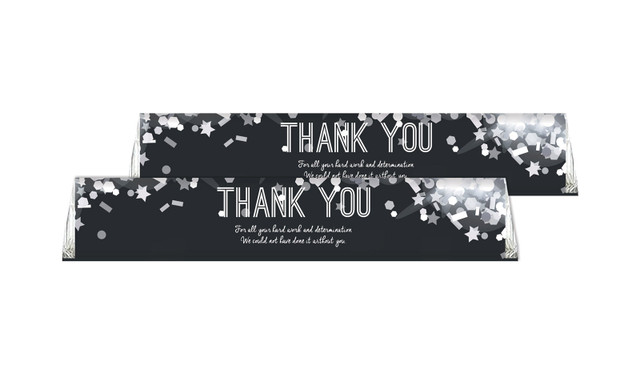 Confetti In Silver Custom Toblerone Thank You Chocolates 50g
