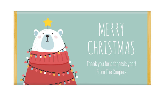 Polar Bear Christmas Personalised Chocolate Bars