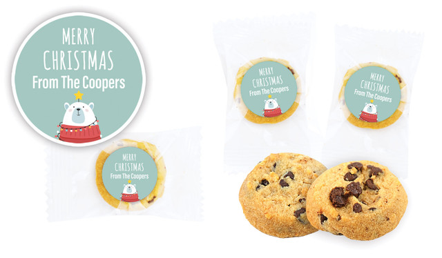 Polar Bear Christmas Bite-Size Personalised Cookie 5g