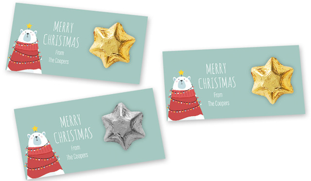Polar Bear Personalised Christmas Star Card
