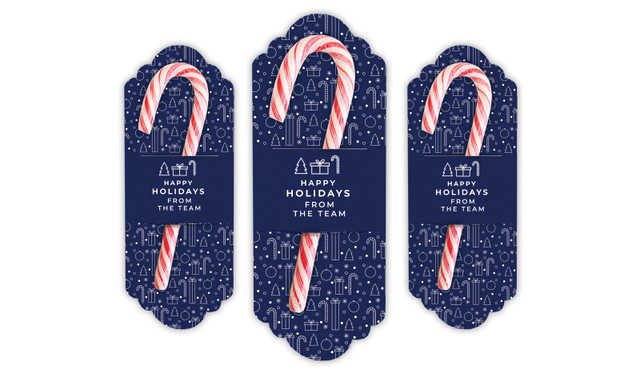 Seasonal Shapes Christmas Personalised Candy Cane Card