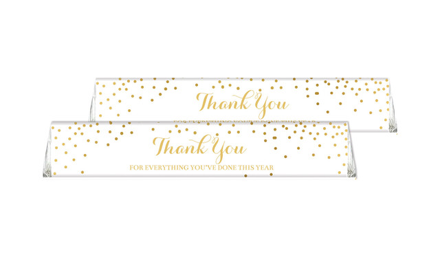 Gold Confetti Custom Toblerone Thank You Chocolates 50g