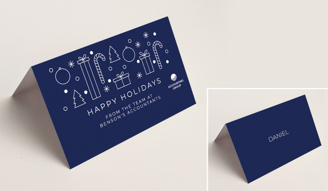 Seasonal Shapes Christmas Place Cards With Guest Names