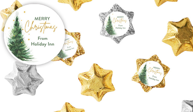 Simple Spruce Christmas Personalised Chocolate Stars