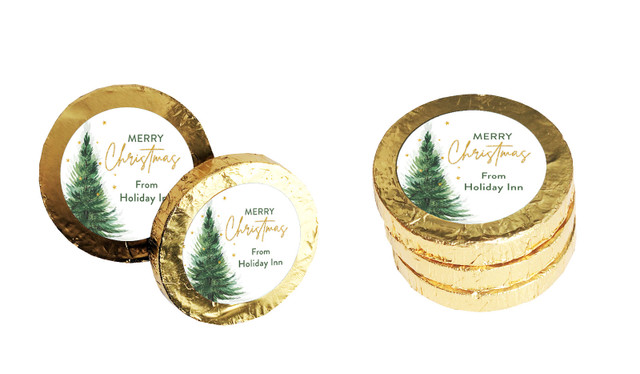 Simple Spruce Christmas Chocolate Coins (Gold Or Silver)