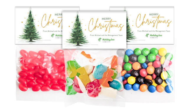 Simple Spruce Christmas Personalised Lolly Bag With Topper