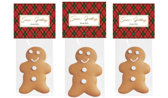 Tartan Christmas Gingerbread Man With Custom Topper