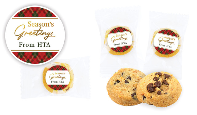 Tartan Christmas Bite-Size Personalised Cookie 5g