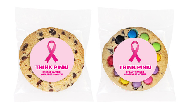 Pink Ribbon Cancer Awareness Custom Cookie
