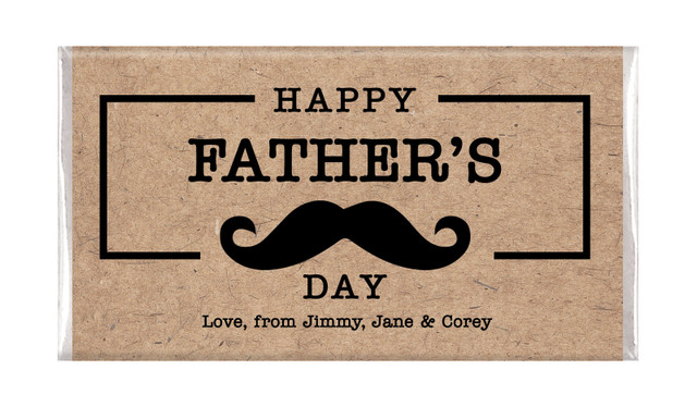Kraft Moustache Fathers Day Personalised Chocolate Bar